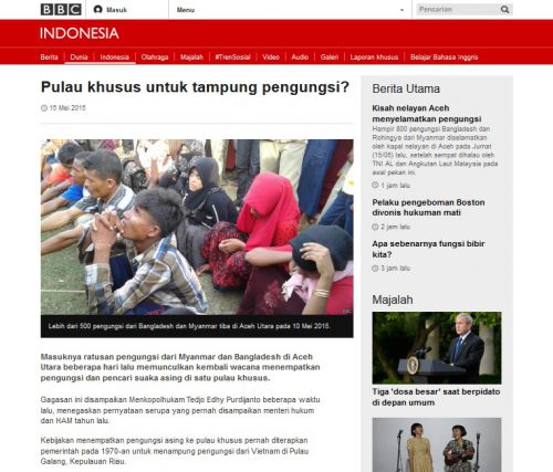  「難民のために特別な島を？」インドネシアは1970年代にベトナムからの難民に島を提供した過去があるとも書かれています(http://www.bbc.co.uk/indonesiaより)