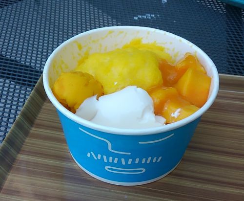 マンゴーのおいしさ詰まった新食感かき氷。おいしい！