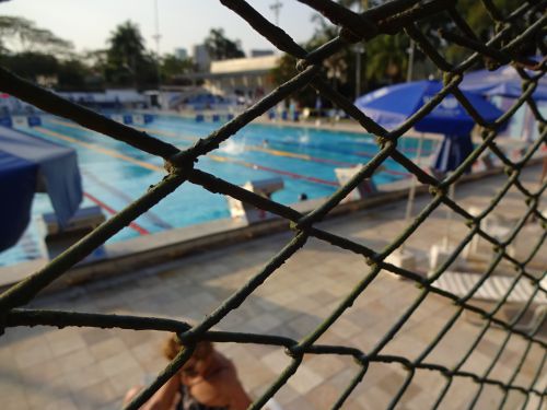 日本の競泳選手団がオリンピック前に調整していたサンパウロ市のヘブライ・クラブのプール