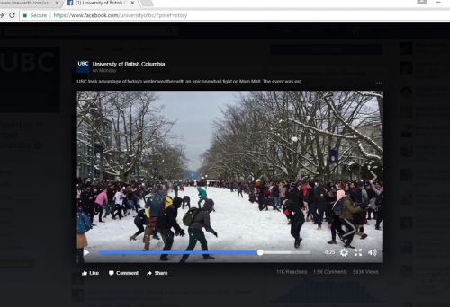 UBC, snowball fightで検索すると動画も見ることができます