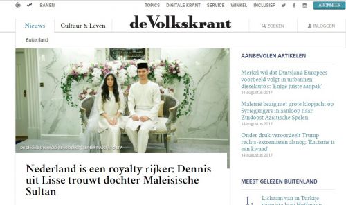 https://www.volkskrant.nl/buitenland/nederland-is-een-royalty-rijker-dennis-uit-lisse-trouwt-dochter-maleisische-sultan~a4511163/ より