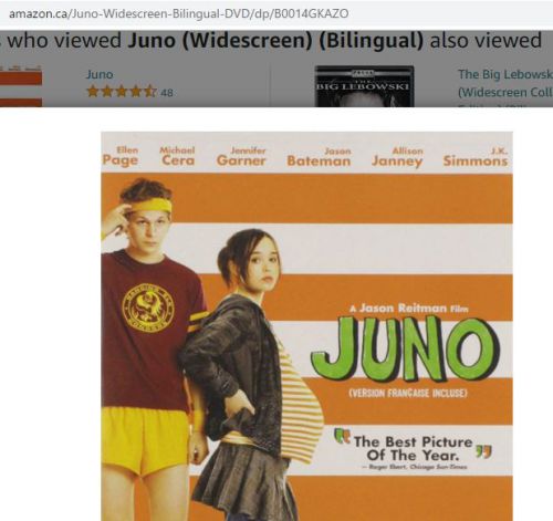 Amazon.caの「ジュノ/Juno」のページより